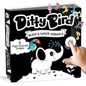 image:imageDitty Bird  Interactive Sensory White and Black Sound book for babies 6  18 months  Infant books for Tummy time